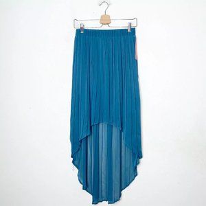 Xhilaration Blue Pleated Hi Low Skirt Size M